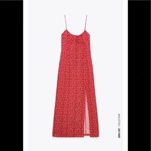 ZARA RED MIDI DRESS SZ XL NWT